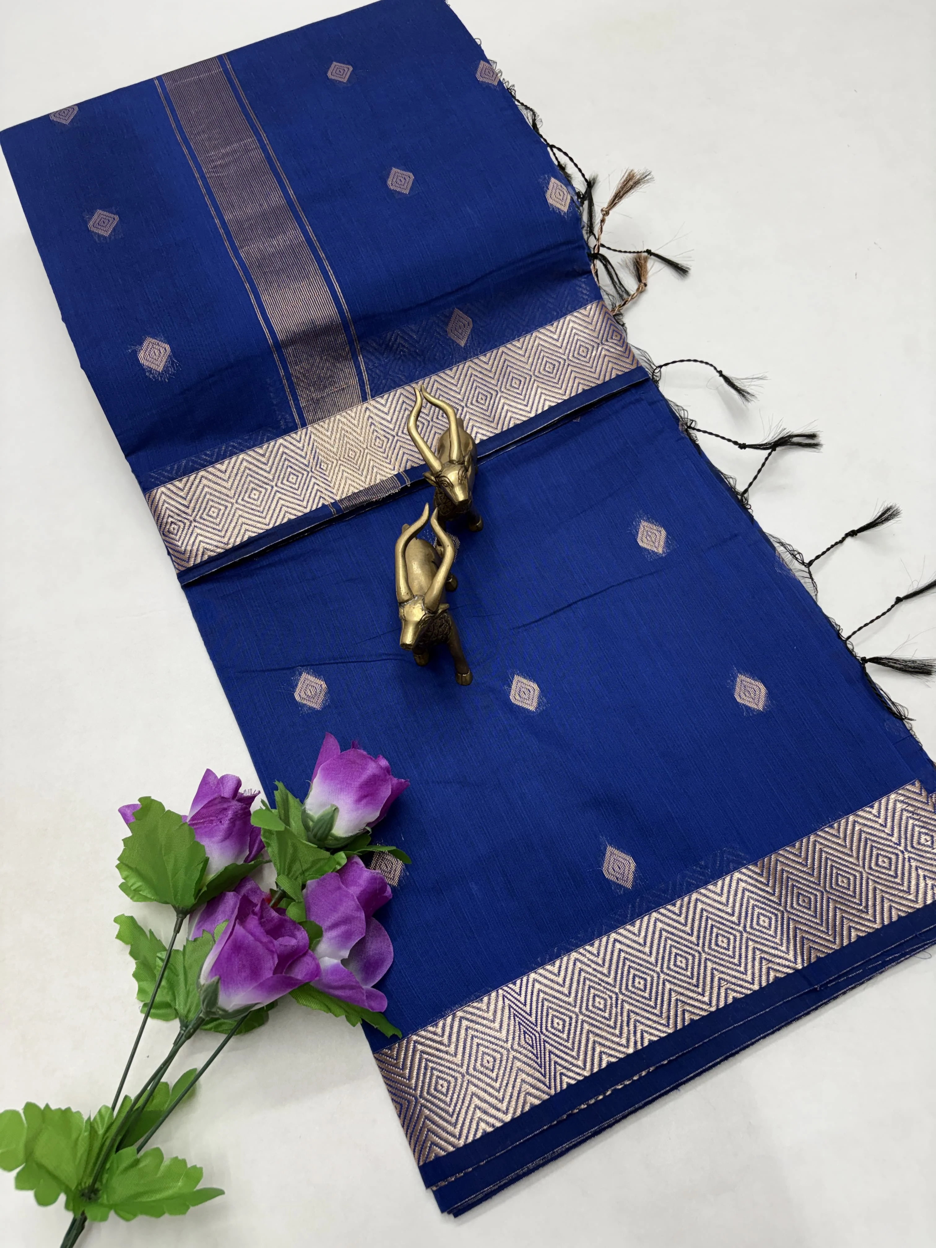 Royal Purple Silk Cotton Saree - Actress Nayanthara Inspired
